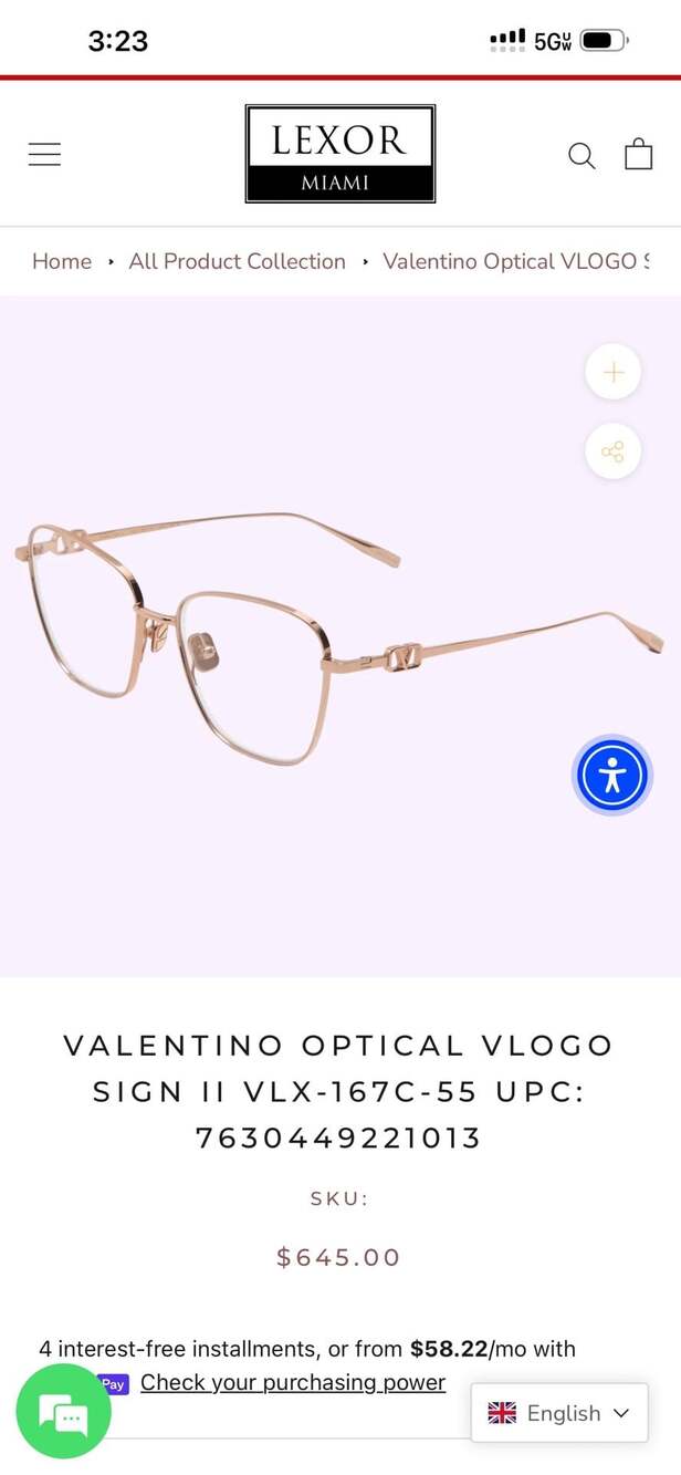VALENTINO VLOGO SIGN II VLX-167C-55 Butterfly Optical Eyeglasses